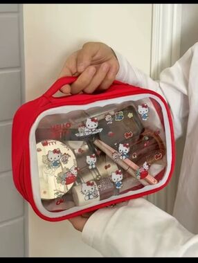 Hello Kitty Red and White Clear Cosmetic Case